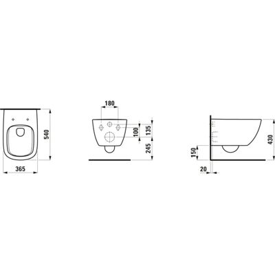 Toilette suspendue LAUFEN Palomba - Sans rebord, 5/3L, Blanc - Publicité Toilette suspendue LAUFEN Palomba - Sans rebord, 5/3L, Blanc - Publicité