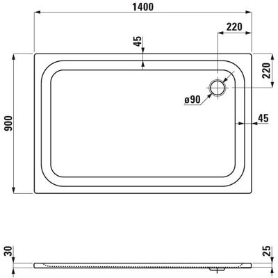 LAUFEN Wit Stalen Douchebak 1400x900 - Douchebak LAUFEN Wit Stalen Douchebak 1400x900 - Douchebak