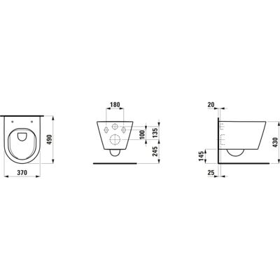 WC sospeso Laufen - Uscita Vario, Senza bordo, Compatto WC sospeso Laufen - Uscita Vario, Senza bordo, Compatto