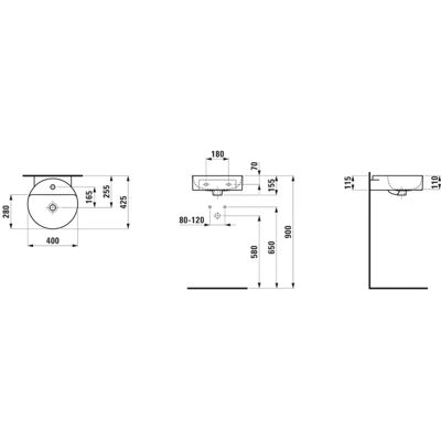 Laufen H811281 Saphirkeramik Wand/Unterbau Waschbecken Laufen H811281 Saphirkeramik Wand/Unterbau Waschbecken