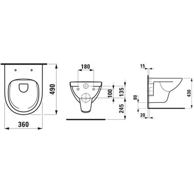 Toaletă suspendată LAUFEN Pro - Dublu flux, Alb Toaletă suspendată LAUFEN Pro - Dublu flux, Alb