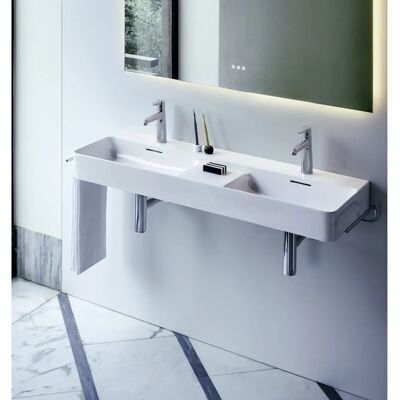 Laufen Doppio Lavabo - Bianco, 1200x420, foro singolo Laufen Doppio Lavabo - Bianco, 1200x420, foro singolo