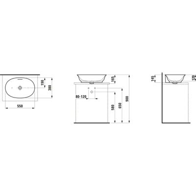 Laufen H812853 Cuenco de lavabo ovalado - Lavabo Laufen H812853 Cuenco de lavabo ovalado - Lavabo