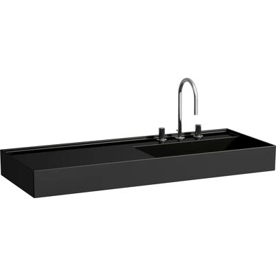 Lavabo Laufen Kartell - Noir Brillant, 1200x460mm, 2 Troux, Sous-encastrement - Publicité Lavabo Laufen Kartell - Noir Brillant, 1200x460mm, 2 Troux, Sous-encastrement - Publicité
