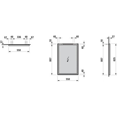 Laufen Modelo: H4474019004501 Espejo con Marco de Aluminio - Montaje en Pared Laufen Modelo: H4474019004501 Espejo con Marco de Aluminio - Montaje en Pared