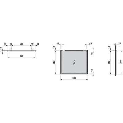 Laufen H4474049004501 - Espejo - Marco de aluminio - 700x25x800 mm Laufen H4474049004501 - Espejo - Marco de aluminio - 700x25x800 mm