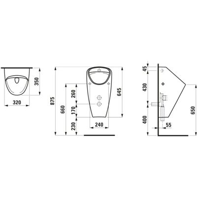 Urinal Caprino Plus de LAUFEN - cerámica, 320x350x645 mm, Blanco Urinal Caprino Plus de LAUFEN - cerámica, 320x350x645 mm, Blanco