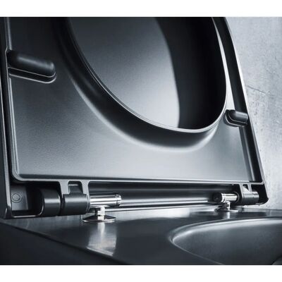 Laufen H820333 Toilette Murale Compacte Noire - Accessoire de Salle de Bain - Publicité Laufen H820333 Toilette Murale Compacte Noire - Accessoire de Salle de Bain - Publicité