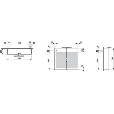 LAUFEN Dulap cu oglindă - Gri de trafic - 2 uși - Iluminat LED - 800mm LAUFEN Dulap cu oglindă - Gri de trafic - 2 uși - Iluminat LED - 800mm