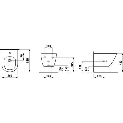 Bidet de Perete LAUFEN Lua - Ceramic, 520x360mm, Cu Rebord, 1 Orificiu, Valve Interioare Bidet de Perete LAUFEN Lua - Ceramic, 520x360mm, Cu Rebord, 1 Orificiu, Valve Interioare