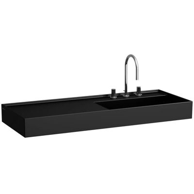 Laufen Kartell Lavabo - 1200x460mm - Noir Mat - Fixation Murale - Publicité Laufen Kartell Lavabo - 1200x460mm - Noir Mat - Fixation Murale - Publicité
