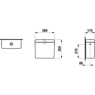 Cisterna Laufen PRO - Doble descarga 6L - Conexión lateral de agua Cisterna Laufen PRO - Doble descarga 6L - Conexión lateral de agua