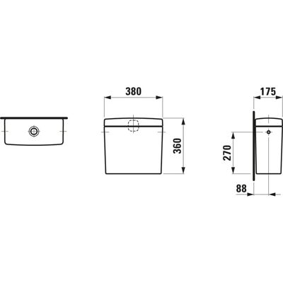 Laufen PRO Manhattan Spülkasten - Zwei-Mengen-Spülung 6L Laufen PRO Manhattan Spülkasten - Zwei-Mengen-Spülung 6L