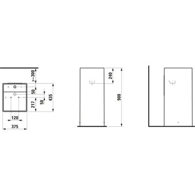 Laufen Kartell Lavabo - Drenaje oculto - Sin agujero para grifo - 375x435x900 mm Laufen Kartell Lavabo - Drenaje oculto - Sin agujero para grifo - 375x435x900 mm
