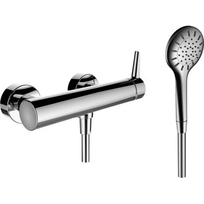 Laufen - Mezclador de ducha cromado de superficie con ducha de mano - Mezclador de ducha Laufen - Mezclador de ducha cromado de superficie con ducha de mano - Mezclador de ducha