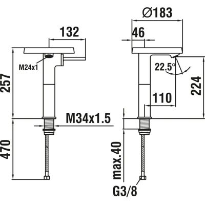 Laufen - Grifo Kartell - Alto, Cromo, Proyección 110mm - Grifo Laufen - Grifo Kartell - Alto, Cromo, Proyección 110mm - Grifo