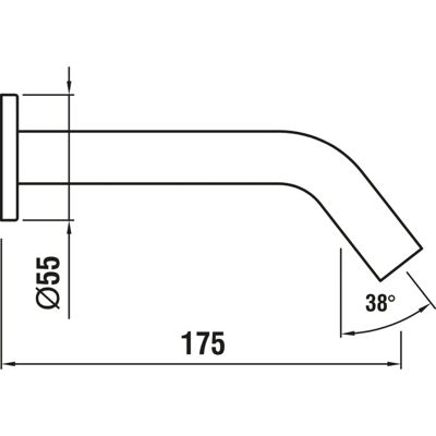Laufen Kartell Montato a parete 175mm Riempitore vasca in acciaio inox Laufen Kartell Montato a parete 175mm Riempitore vasca in acciaio inox