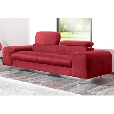 COTTA Chef 2-Sitzer Sofa - Rot, Mikrofaser, Verstellbarer Kopfteil - Sofa COTTA Chef 2-Sitzer Sofa - Rot, Mikrofaser, Verstellbarer Kopfteil - Sofa