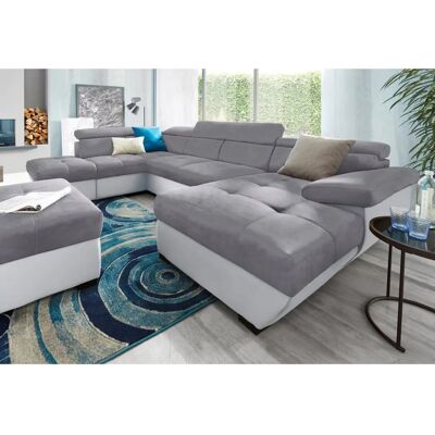 Cotta U-Form Sofa - Mikrofaser & Kunstleder - 332cm Cotta U-Form Sofa - Mikrofaser & Kunstleder - 332cm