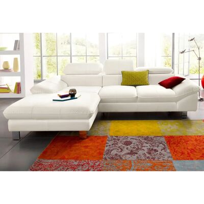 COTTA Driver L-Form Sofa - Weiß, Leder, Recamiere, Bettfunktion COTTA Driver L-Form Sofa - Weiß, Leder, Recamiere, Bettfunktion