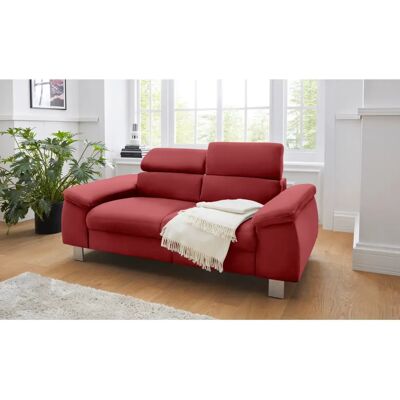 COTTA Komaris 2-Sitzer Sofa - Leder, Kopfteilverstellung, Chromfüße COTTA Komaris 2-Sitzer Sofa - Leder, Kopfteilverstellung, Chromfüße