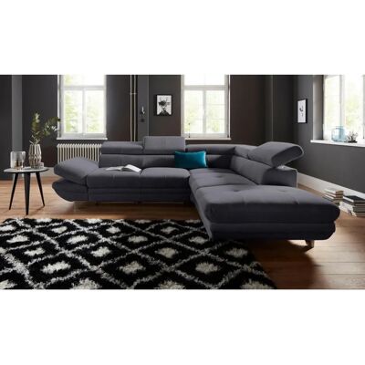COTTA Enterprise L-Form Sofa - Chenille, Schwarz, 273x72x237cm COTTA Enterprise L-Form Sofa - Chenille, Schwarz, 273x72x237cm