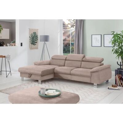 COTTA Komaris L-Form Sofa - Mikrofaser, Braun, 244cm COTTA Komaris L-Form Sofa - Mikrofaser, Braun, 244cm