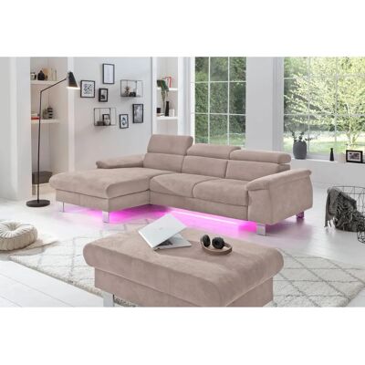 COTTA Komaris L-Form Sofa - Mikrofaser, Braun, Recamiere links COTTA Komaris L-Form Sofa - Mikrofaser, Braun, Recamiere links