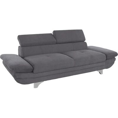 COTTA Enterprise 2,5-Sitzer Sofa, Grau, Verstellbare Kopf & Armlehnen - Sofa COTTA Enterprise 2,5-Sitzer Sofa, Grau, Verstellbare Kopf & Armlehnen - Sofa
