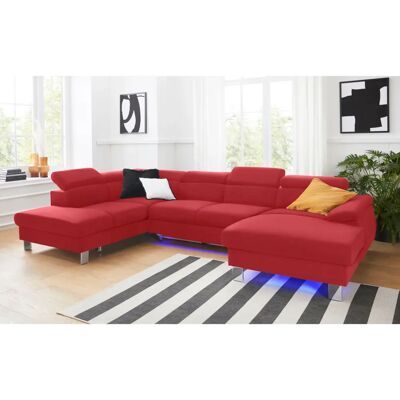 COTTA Komaris U-Form Sofas - Kunstleder, RGB-LED-Beleuchtung COTTA Komaris U-Form Sofas - Kunstleder, RGB-LED-Beleuchtung