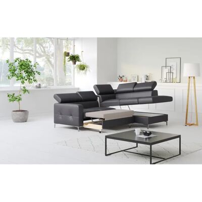 COTTA Sammy L-Form Sofa - Leder, Schwarz, 239cm COTTA Sammy L-Form Sofa - Leder, Schwarz, 239cm