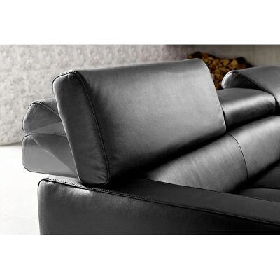 COTTA Sammy L-Form Sofa - Naturleder, 226cm, Schwarz COTTA Sammy L-Form Sofa - Naturleder, 226cm, Schwarz