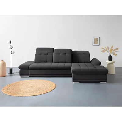 COTTA Holiday L-Form Sofa - Mikrofaser, Schwarz, 302x86x190cm COTTA Holiday L-Form Sofa - Mikrofaser, Schwarz, 302x86x190cm