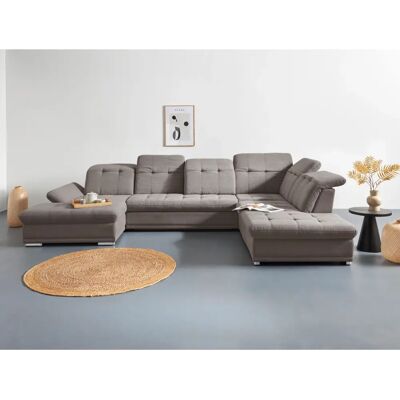 COTTA Holiday U-Form Wohnlandschaft - Mikrofasermöbel, mit Bettfunktion, Grau COTTA Holiday U-Form Wohnlandschaft - Mikrofasermöbel, mit Bettfunktion, Grau