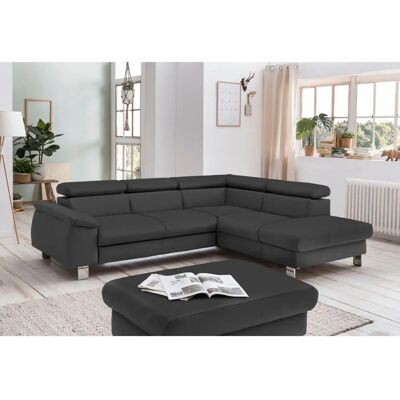COTTA Komaris Ecksofa - Schwarz, Ottomane rechts, Bettfunktion - Sofa COTTA Komaris Ecksofa - Schwarz, Ottomane rechts, Bettfunktion - Sofa