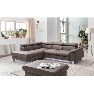 COTTA Komaris L-Form Ecksofa - Grau - Bezug: Kunstleder SOFTLUX, Ottomane links COTTA Komaris L-Form Ecksofa - Grau - Bezug: Kunstleder SOFTLUX, Ottomane links