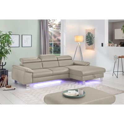 COTTA Komaris L-Form Sofa - Echtes Leder, Recamiere rechts, LED-Licht COTTA Komaris L-Form Sofa - Echtes Leder, Recamiere rechts, LED-Licht