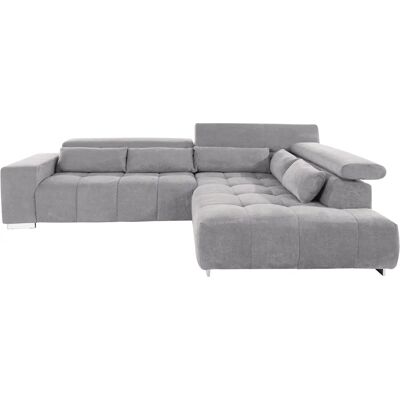 COTTA Orion L-Form Sofa - Chenille-Bezug, Ottomane rechts, grau COTTA Orion L-Form Sofa - Chenille-Bezug, Ottomane rechts, grau
