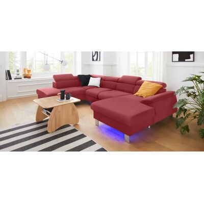 COTTA Komaris U-Form Sofa - Leder, 320cm, LED, Bettfunktion COTTA Komaris U-Form Sofa - Leder, 320cm, LED, Bettfunktion