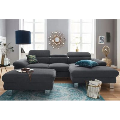 COTTA Driver L-Form Sofa - Recamiere, Chenille, 4 Sitze COTTA Driver L-Form Sofa - Recamiere, Chenille, 4 Sitze