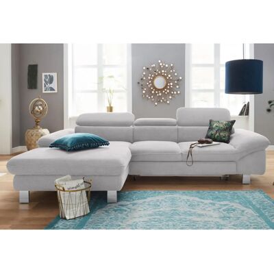 COTTA Driver L-Form Sofa - Chenille, Recamiere, Kopfteilverstellung COTTA Driver L-Form Sofa - Chenille, Recamiere, Kopfteilverstellung