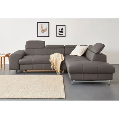 COTTA Chef Leder Ecksofa - Ottomane rechts - Kopfteilverstellung COTTA Chef Leder Ecksofa - Ottomane rechts - Kopfteilverstellung