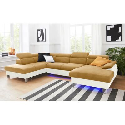 COTTA Komaris U-Form Sofa - beige - U-Form, RGB-LED-Beleuchtung COTTA Komaris U-Form Sofa - beige - U-Form, RGB-LED-Beleuchtung