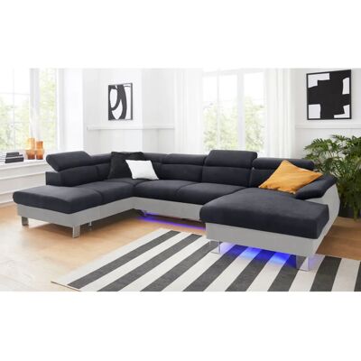 COTTA Komaris U-Form Sofa - Mikrofaser & LED-Beleuchtung COTTA Komaris U-Form Sofa - Mikrofaser & LED-Beleuchtung
