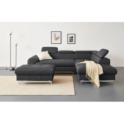COTTA Chef L-Form Sofa - Mikrofaser & Leder - Rechte Ottomane COTTA Chef L-Form Sofa - Mikrofaser & Leder - Rechte Ottomane