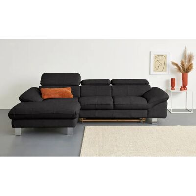 COTTA Driver Dunkelgraues Sofa mit verstellbaren Kopfstützen - Sofa COTTA Driver Dunkelgraues Sofa mit verstellbaren Kopfstützen - Sofa