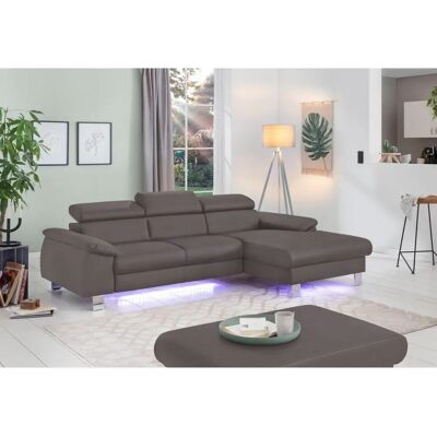COTTA Komaris L-Form Sofa - Bezug: Kunstleder SOFTLUX - Recamiere rechts - LED-Beleuchtung - Hergestellt in Europa COTTA Komaris L-Form Sofa - Bezug: Kunstleder SOFTLUX - Recamiere rechts - LED-Beleuchtung - Hergestellt in Europa