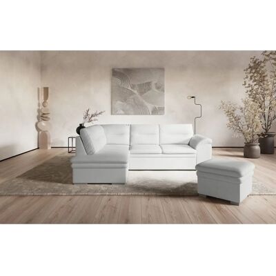 COTTA Leandra L-Form Sofa - Weiß, 250cm, Mikrofaser/Leder COTTA Leandra L-Form Sofa - Weiß, 250cm, Mikrofaser/Leder