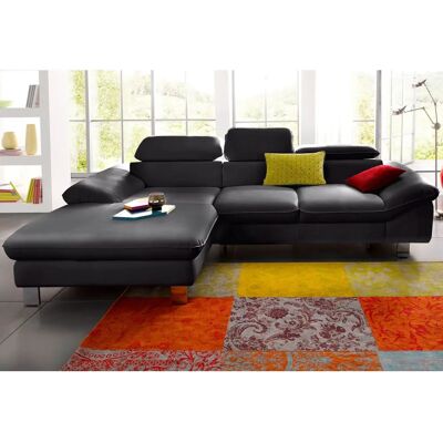 COTTA Driver Ecksofa - Schwarz, Verstellbare Kopfstütze, Recamiere links COTTA Driver Ecksofa - Schwarz, Verstellbare Kopfstütze, Recamiere links