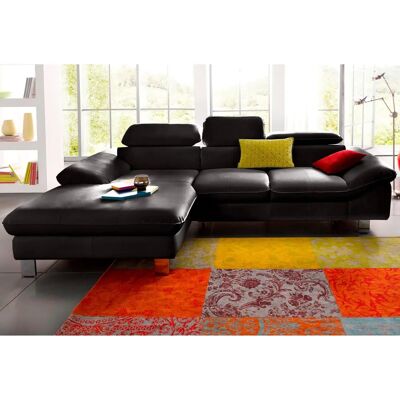 COTTA Driver L-Form Sofa - Schwarz, Verstellbare Kopfstützen COTTA Driver L-Form Sofa - Schwarz, Verstellbare Kopfstützen
